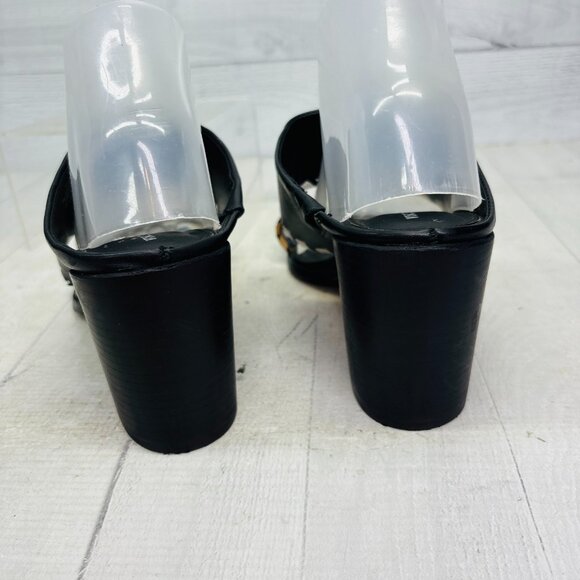 Vince Camuto Kafinny High Heel Sandals Black Tan Strappy Block Heel Size 8.5M 38 - Picture 6 of 12